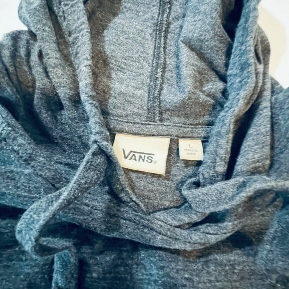 Vans Mens L Heathered Charcoal Gray Lightweight Hoodie - Picture 5 of 10